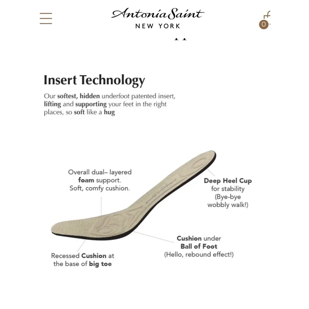 Antonia Saint NY leather pointed toe flats Size 7B black comfort shoes